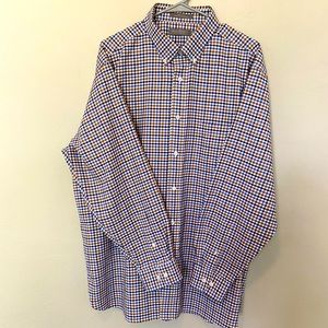 Daniel Cremieux, Signature Collection, XL, long sleeve shirt, blue/gold stripes
